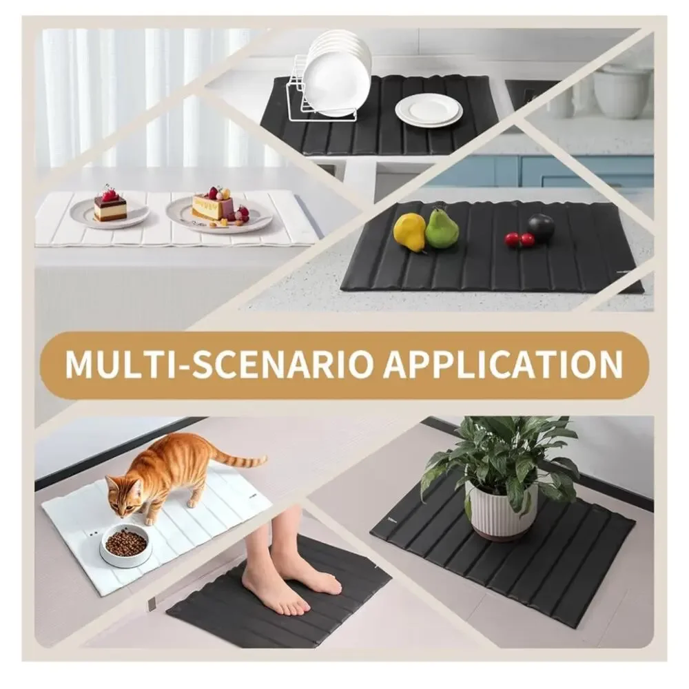 24x16 Stone Drying Mat Kitchen Counter Foldable Diatomite Dish Drying Mat